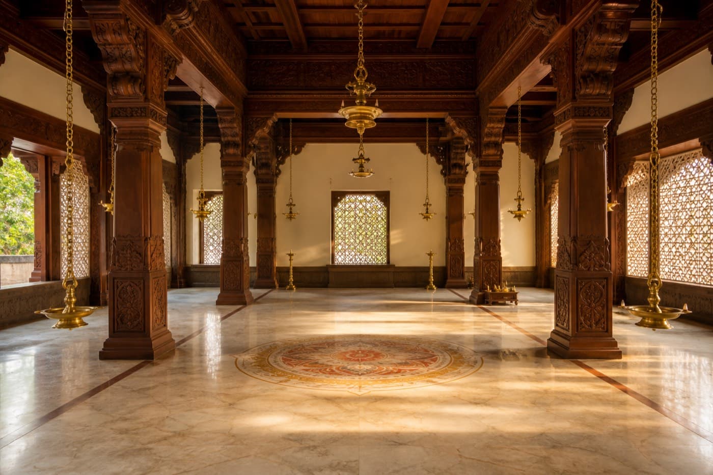 Radha Sarveshwar Heritage Centre temple hall interior